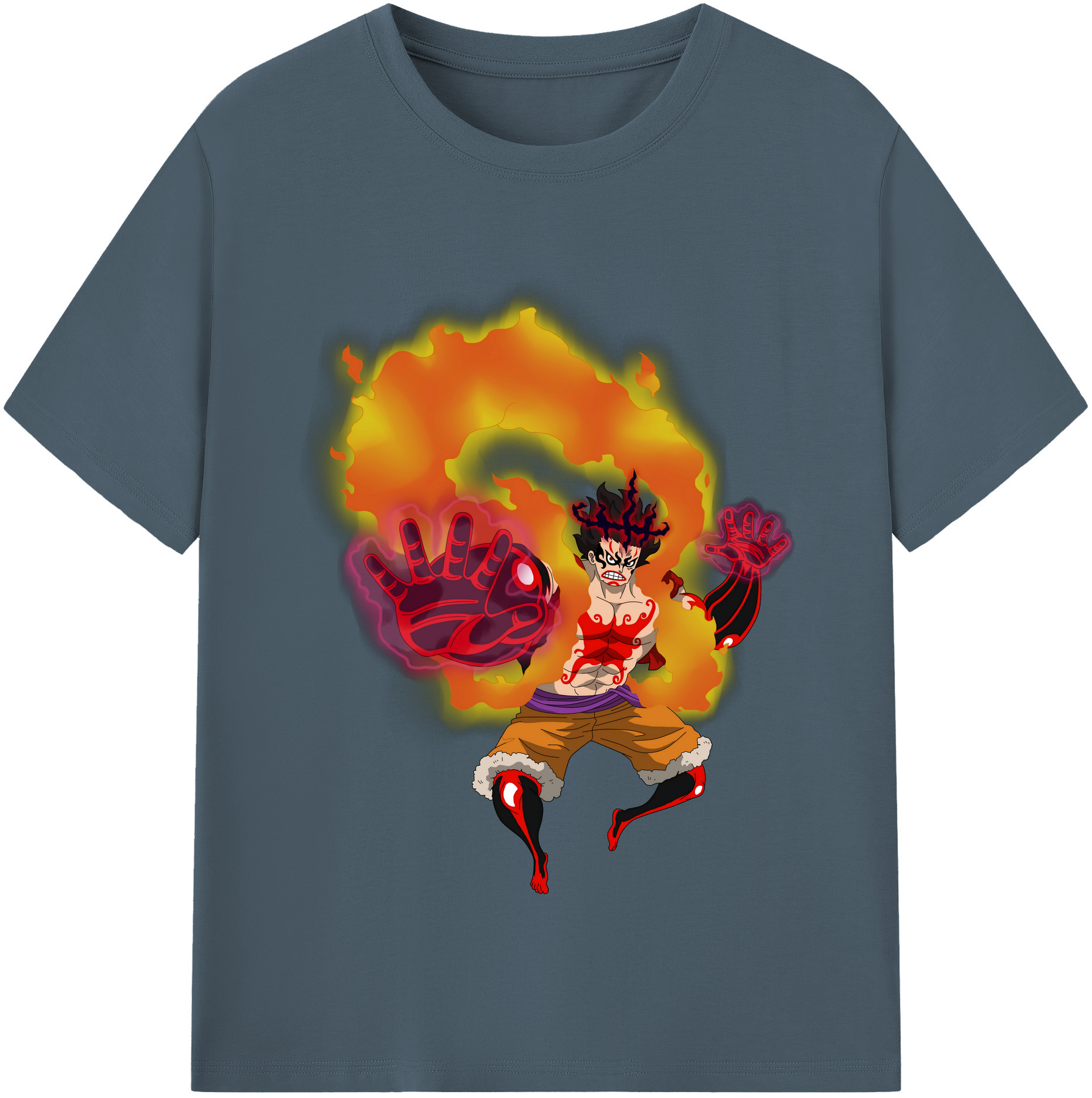 ワンピース モンキー・D・ルフィ ONE PIECE Monkey D. Luffy 綿100％半袖Tシャツ（フロントプリント）